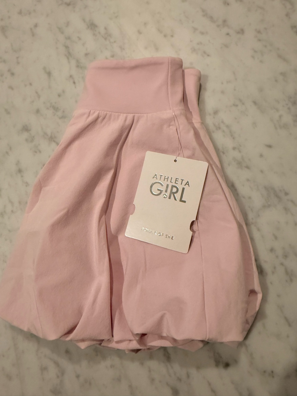 NWT Athleta Girl size 6 Light Pink Athletic Skort bubble hem